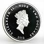 Niue 2 dollars Robert Falcon Scott colored proof silver coin 2016
