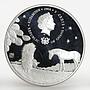Ghana 5 cedis Hedgehog and Horse tale colored proof silver coin 2014