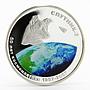 Mongolia 500 togrog Soviet Space Sputnik-2 Laika dog colored silver coin 2007