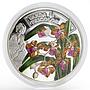 Rwanda 500 francs Orchid Vanda Tricolor flower colored proof silver coin 2011