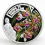 Rwanda 500 francs Orchid Vanda Tricolor flower colored proof silver coin 2011