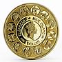 Niue 1 dollar A. Mucha Zodiac Series Aquarius gilded silver coin 2010