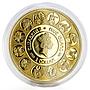 Niue 1 dollar A. Mucha Zodiac Series Aquarius gilded silver coin 2010