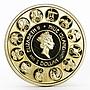 Niue 1 dollar A. Mucha Zodiac Series Aquarius gilded silver coin 2010