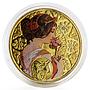 Niue 1 dollar A. Mucha Zodiac Series Taurus gilded silver coin 2011