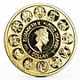 Niue 1 dollar A. Mucha Zodiac Series Taurus gilded silver coin 2011