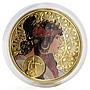 Niue 1 dollar A. Mucha Zodiac Series Libra gilded silver coin 2011