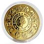 Niue 1 dollar A. Mucha Zodiac Series Libra gilded silver coin 2011