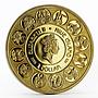 Niue 1 dollar A. Mucha Zodiac Series Leo gilded silver coin 2011