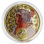 Niue 1 dollar A. Mucha Zodiac Series Leo gilded silver coin 2011