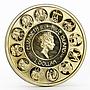 Niue 1 dollar A. Mucha Zodiac Series Leo gilded silver coin 2011