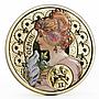 Niue 1 dollar A. Mucha Zodiac Series Gemini gilded silver coin 2011