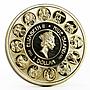 Niue 1 dollar A. Mucha Zodiac Series Gemini gilded silver coin 2011