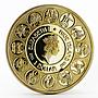 Niue 1 dollar A. Mucha Zodiac Series Pisces gilded silver coin 2011