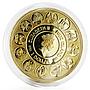 Niue 1 dollar A. Mucha Zodiac Series Pisces gilded silver coin 2011