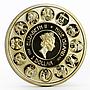 Niue 1 dollar A. Mucha Zodiac Series Pisces gilded silver coin 2011