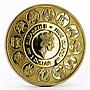 Niue 1 dollar A. Mucha Zodiac Series Capricorn gilded silver coin 2010