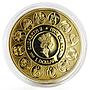 Niue 1 dollar A. Mucha Zodiac Series Capricorn gilded silver coin 2010