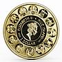 Niue 1 dollar A. Mucha Zodiac Series Capricorn gilded silver coin 2010