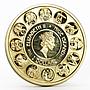 Niue 1 dollar A. Mucha Zodiac Series Cancer gilded silver coin 2011