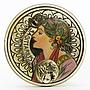 Niue 1 dollar A. Mucha Zodiac Series Sagittarius gilded silver coin 2011