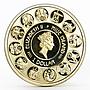 Niue 1 dollar A. Mucha Zodiac Series Sagittarius gilded silver coin 2011