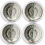 Uzbekistan set of 4 probe coins Famous People 1999