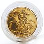 Britain 2 Pounds Sovereign George slaying dragon Proof gold coin 1987 Boxed