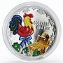 Cameroon 500 francs Cockerel on a Stick colored proof silver coin 2017