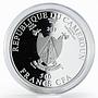 Cameroon 500 francs Cockerel on a Stick colored proof silver coin 2017