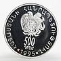 Armenia 500 dram Kingdom of Cilicia proof silver coin 1995