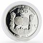 Mexico 100 pesos Ibero-American Series Encounter of Two Worlds silver coin 1991