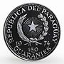 Paraguay 150 guaranies Wilhelm Tell and son proof silver coin 1974