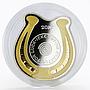 Kazakhstan 100 tenge Horseshoe gilded silver proof coin 2016