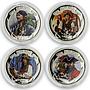 Niue set of 4 coins Real Pirates of Caribbean colored silver coin 2011