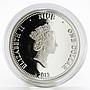 Niue 1 dollar Scented Flowers series Kowhai colored silver coin 2013