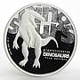 Tuvalu 5 dollars Dinosaurs series Giganotosaurus proof silver coin  2002