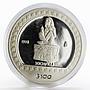 Mexico 100 pesos Seated Sculpture Xochipilli proof silver coin 1992