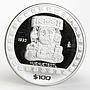 Mexico 100 pesos God of Fire Huehueteotl The Aztek proof silver coin 1992