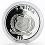 Samoa 10 dollars 200th Birthday of Charles Darwin DNA proof silver coin 2009
