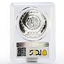 Mexico 5 pesos Dintel 26 Two figures wall PR-69 PCGS silver coin 1994