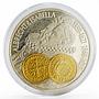 Netherlands Antilles 10 gulden Isabella and Albrecht gilded silver coin 2001