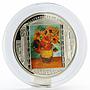 Cook Islands 20 dollars Vincent van Gogh Sunflowers Art colored silver coin 2010