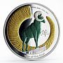 Niue 2 dollars Year of the Goat colored proof silver coin 2015