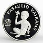 Lithuania 5 litas UNICEF Children of the World proof silver coin 1998