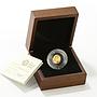Britain Quarter-Sovereign George slaying dragon Proof gold coin 2009 Box and CoA