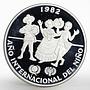 Panama 10 balboas International Year of the child proof silver coin 1982