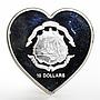 Liberia 10 dollars Endless Love Swans colored proof silver coin 2007