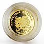 Benin 1500 francs Endangered Wildlife series The Leopard proof gold coin 2005