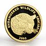 Benin 1500 francs Endangered Wildlife series The Leopard proof gold coin 2005